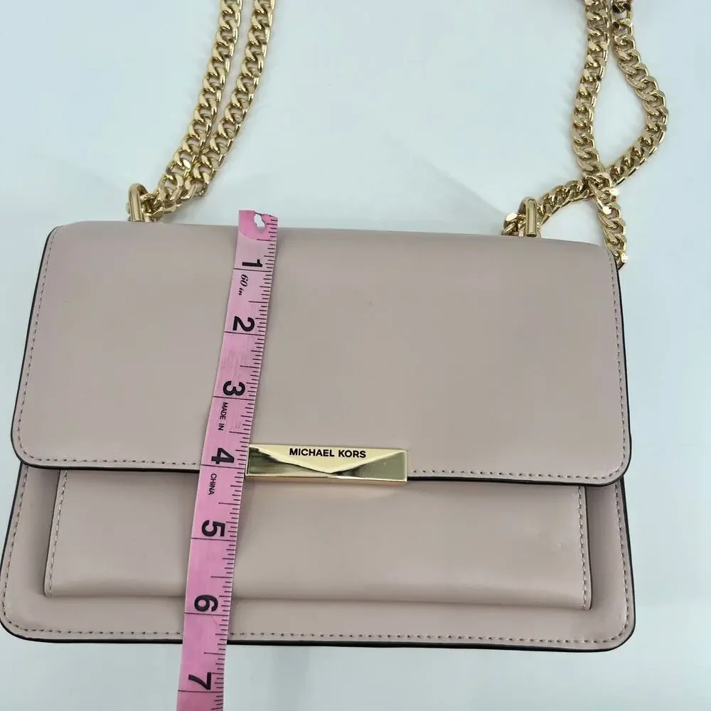 Michael Kors Jade Light Pink Smooth Leather Shoulder Bag & wallet gold hardware